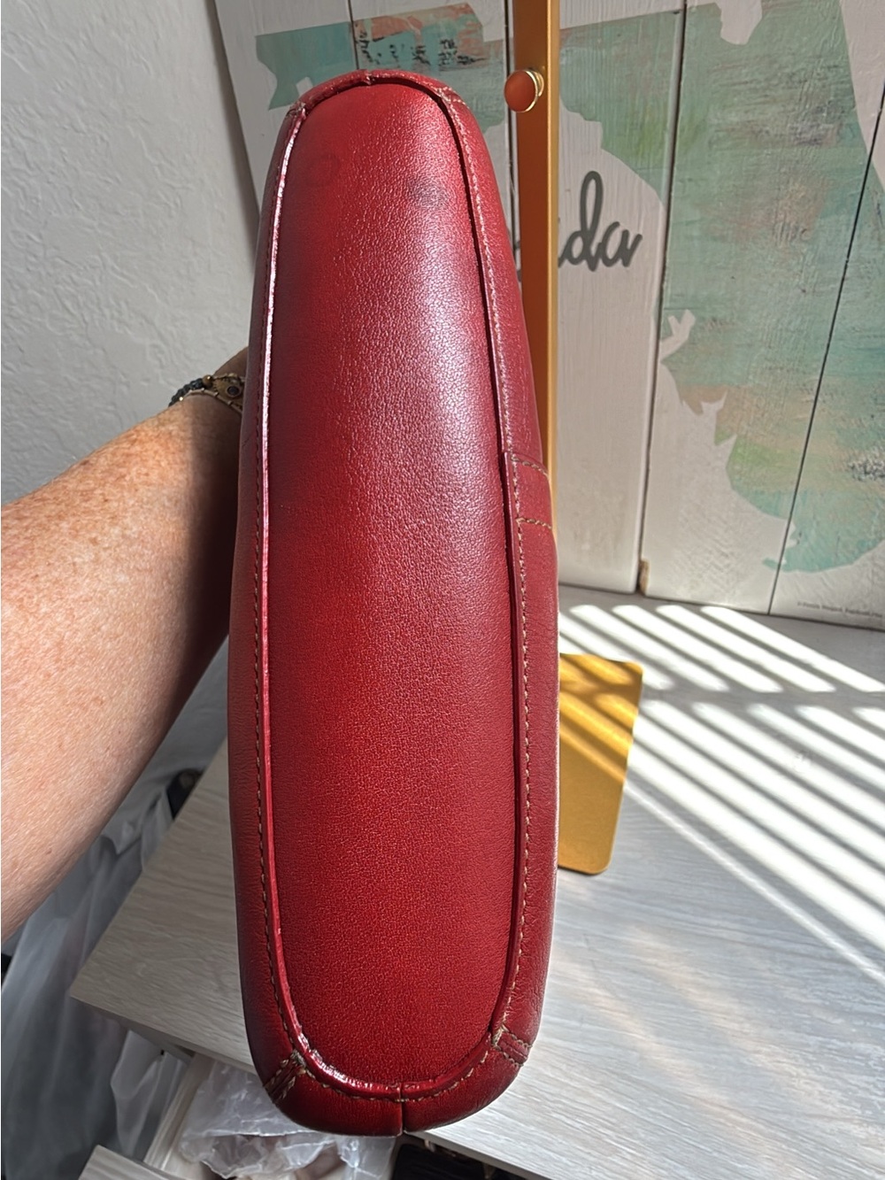Vintage Coach Legacy slim duffle red with silver tone hardware - Picture 6 of 12
